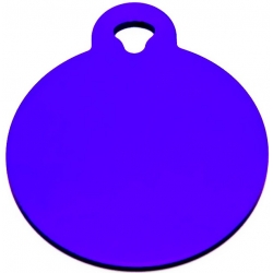 Engraved Large Purple Circle Dog Tag - Cat Tag